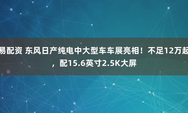 易配资 东风日产纯电中大型车车展亮相！不足12万起，配15.6英寸2.5K大屏