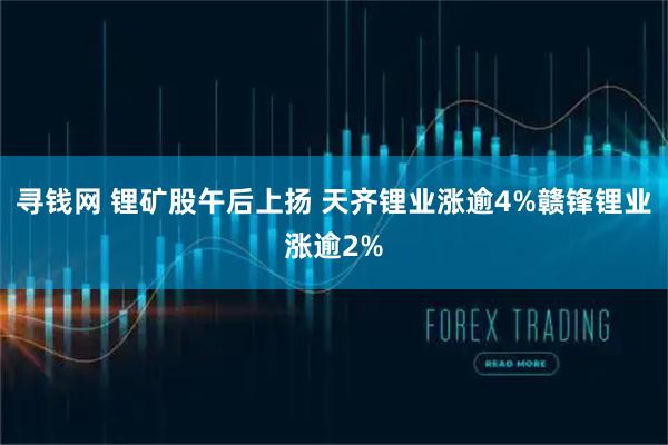 寻钱网 锂矿股午后上扬 天齐锂业涨逾4%赣锋锂业涨逾2%